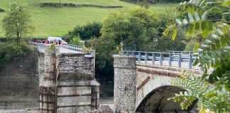 Maltempo. Vertice in Prefettura a Piacenza dopo il crollo di ieri del ponte Lenzino, a Corte Brugnatella